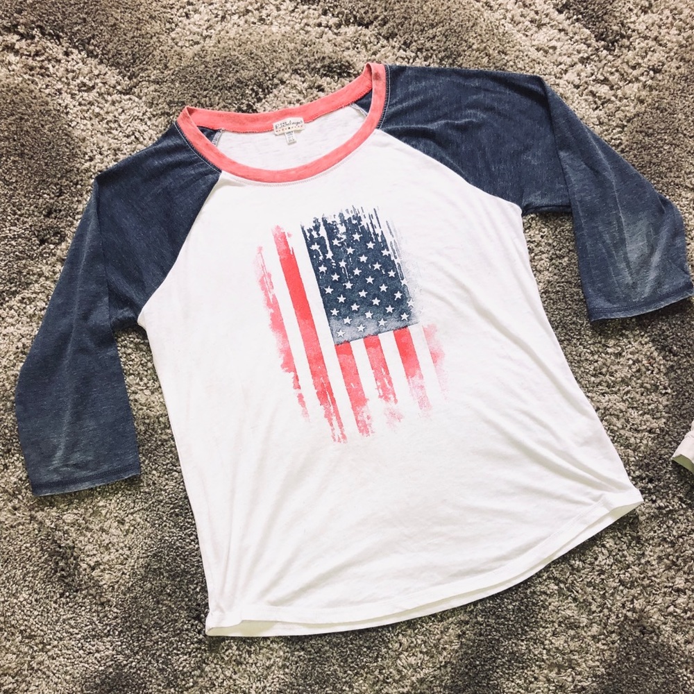 American Flag 3/4 Sleeve